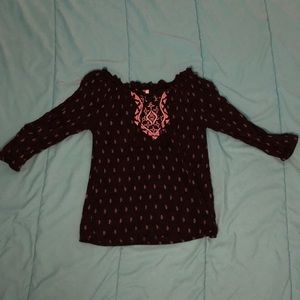 Off the shoulder long sleeve blouse